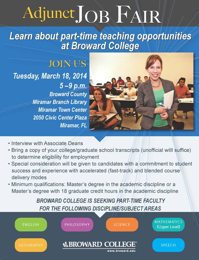 Learn about part-time teaching opportunities at Broward College.