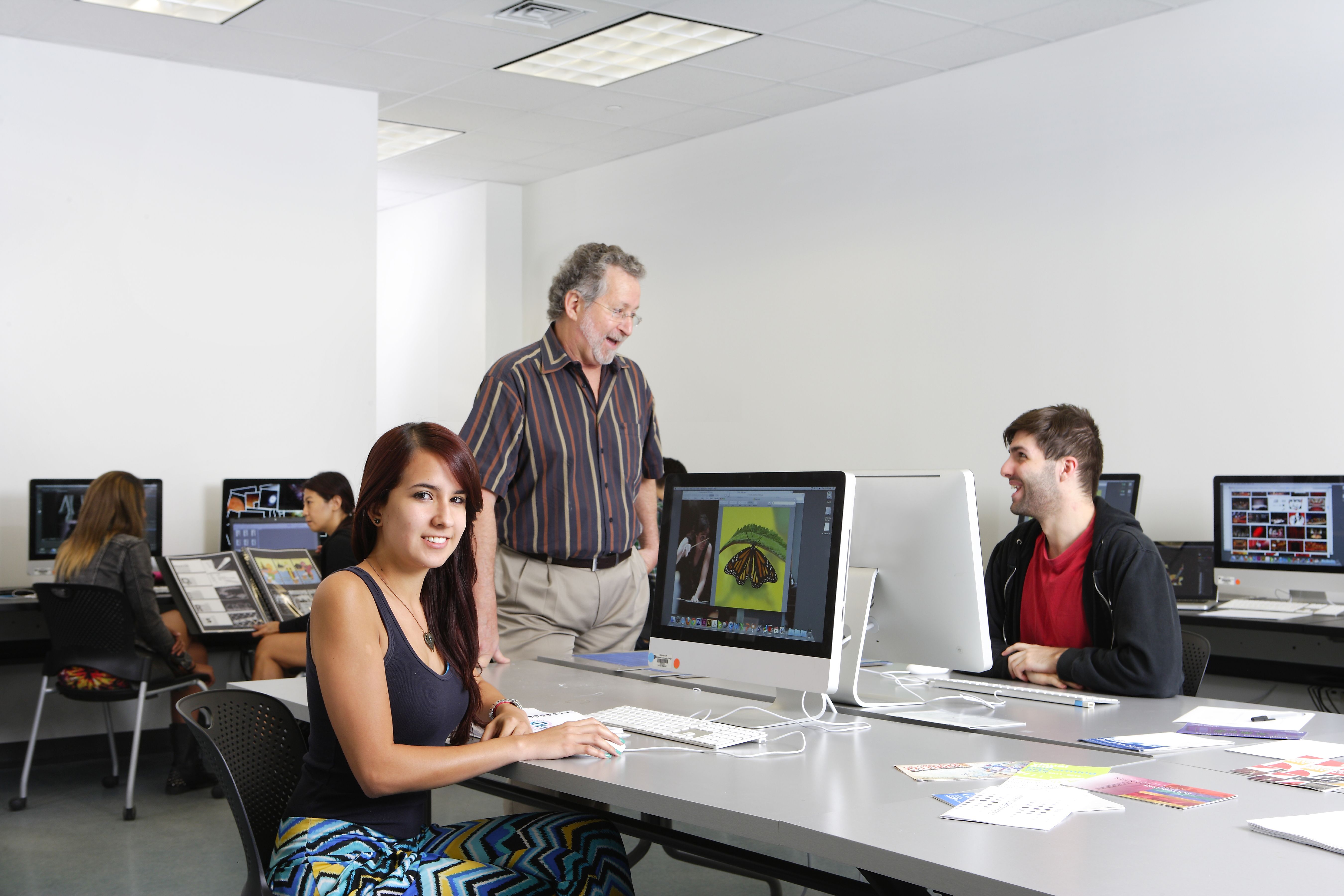 Students at computers